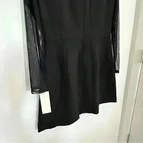 NWT French Connection Sheer Long Sleeve A Line Dress | Black | SZ‎ 10 - Picture 11 of 11